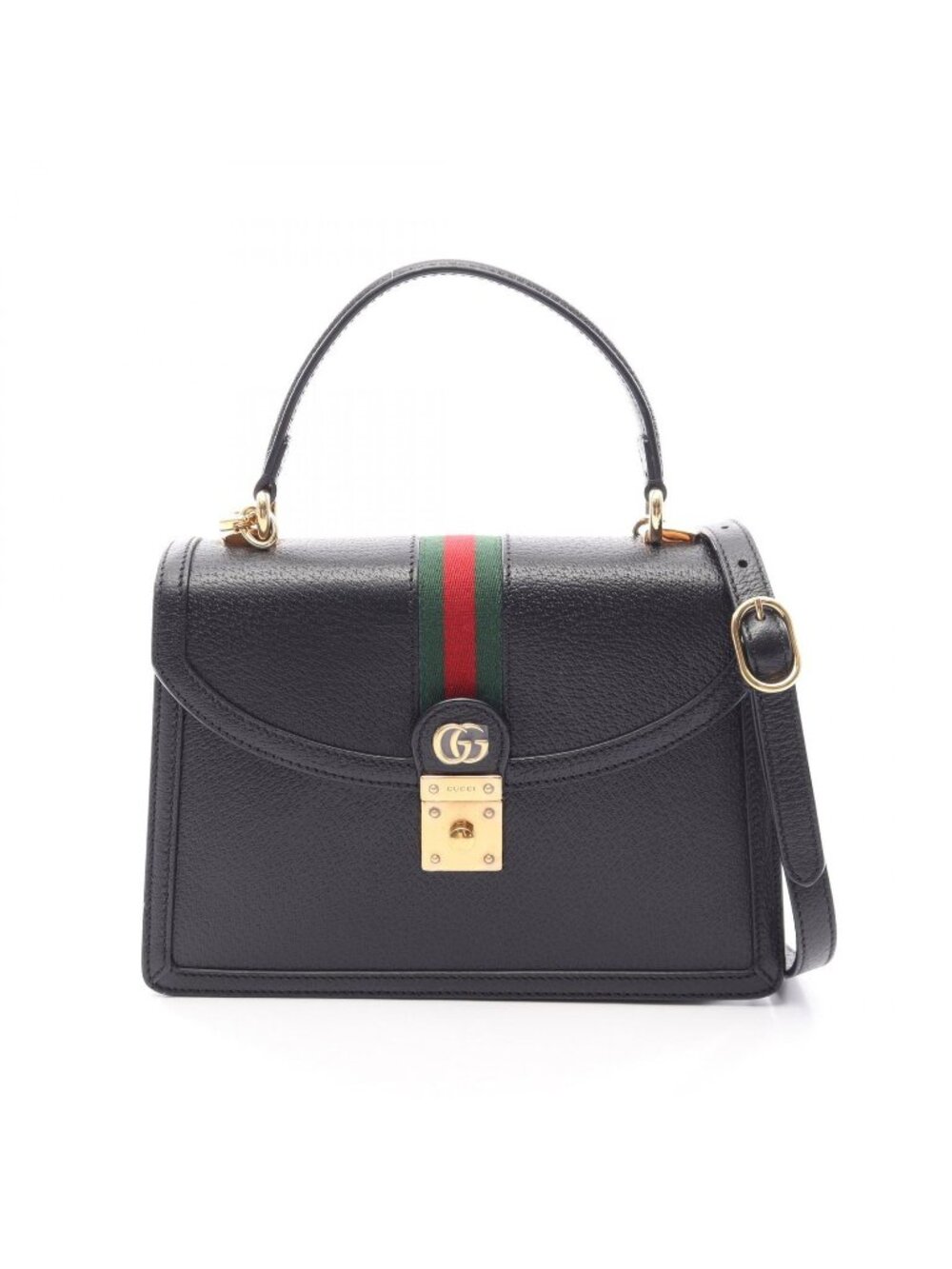 Gucci Handbag Ophidia Top Handle 2-Way Black Leather Bag